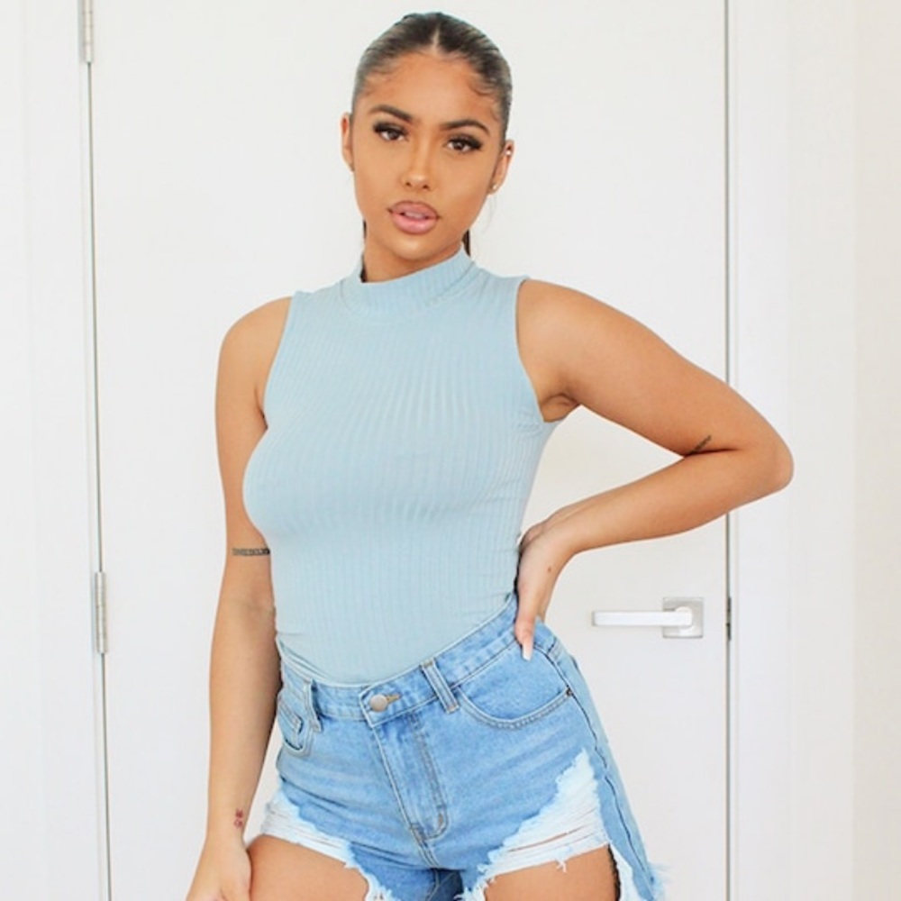 PrettyLittleThing Rib High Neck Top